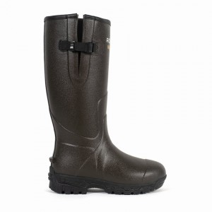 Men's Rockfish Walkabout Tall Side Adjustable 5mm Neoprene Insulated Wellington Boots Dark Brown | GLS2569YF