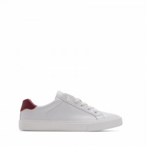 Women's Rockfish 775 Microfibre Trainers Low-Top Sneakers White Red | YUZ4988QW