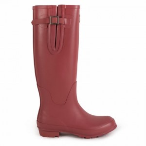 Women's Rockfish Everyday Tall Side Adjustable Wellington Boots Deep Red | SQO5637BX