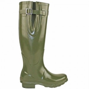 Women's Rockfish Everyday Tall Side Adjustable Wellington Boots Dark Green | RRP9548MV