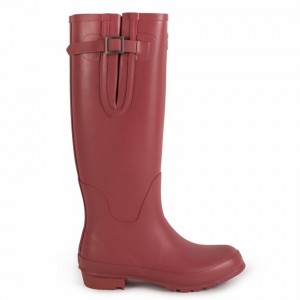 Women's Rockfish Everyday Thermal Tall Side Adjustable 3mm Neoprene Insulated Wellington Boots Deep Red | VTM4429BI