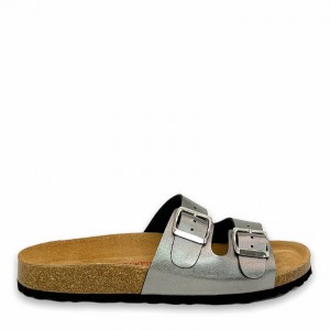 Women's Rockfish Kendall Two-Strap Double Strap Sandals Grey Silver | MBX424KB