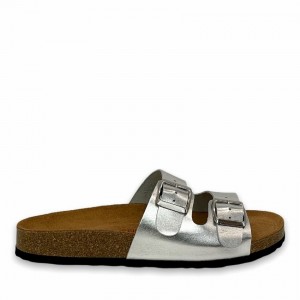 Women's Rockfish Kendall Two-Strap Double Strap Sandals Silver | BXX6983KO