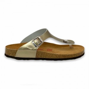 Women's Rockfish Nixie Thong Cork Flatform Flip Flop Sandals Gold Yellow | VLP7775WA