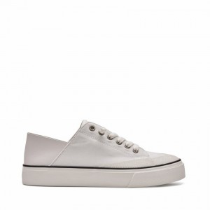 Women's Rockfish Original 747 Lazy-heel Canvas Trainer Low-Top Sneakers White | EEB9299EQ