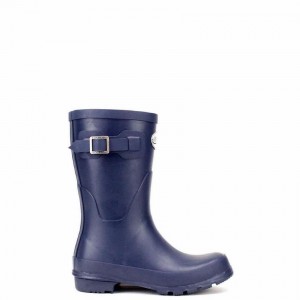 Women's Rockfish Three Quarter Short Wellington Boots Navy Blue | MZH7825PB