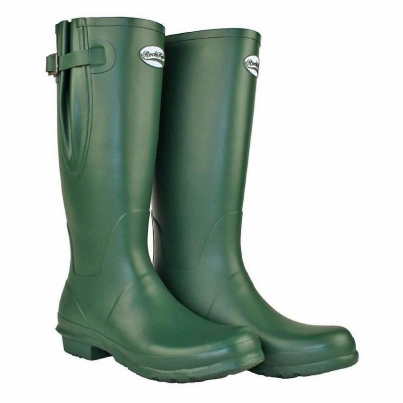 Men's Rockfish Everyday Tall Side Adjustable Wellington Boots Green | MZZ9520VN