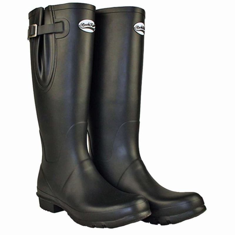 Men's Rockfish Everyday Tall Side Adjustable Wellington Boots Black | KMO9193LG