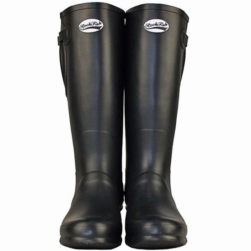 Men's Rockfish Everyday Tall Side Adjustable Wellington Boots Black | KMO9193LG