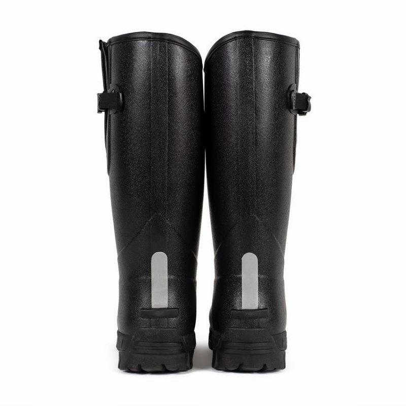 Men's Rockfish Walkabout Tall Side Adjustable 5mm Neoprene Insulated Wellington Boots Black | AMU4253PM