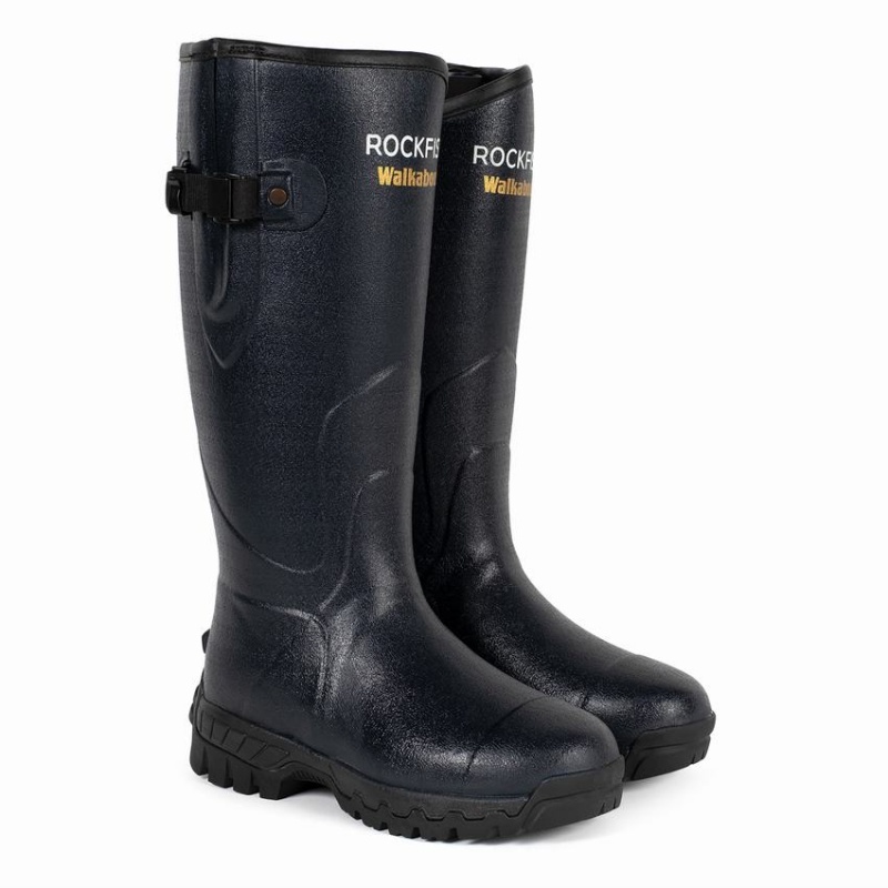 Men's Rockfish Walkabout Tall Side Adjustable 5mm Neoprene Insulated Wellington Boots Dark Blue | WWG6950IL