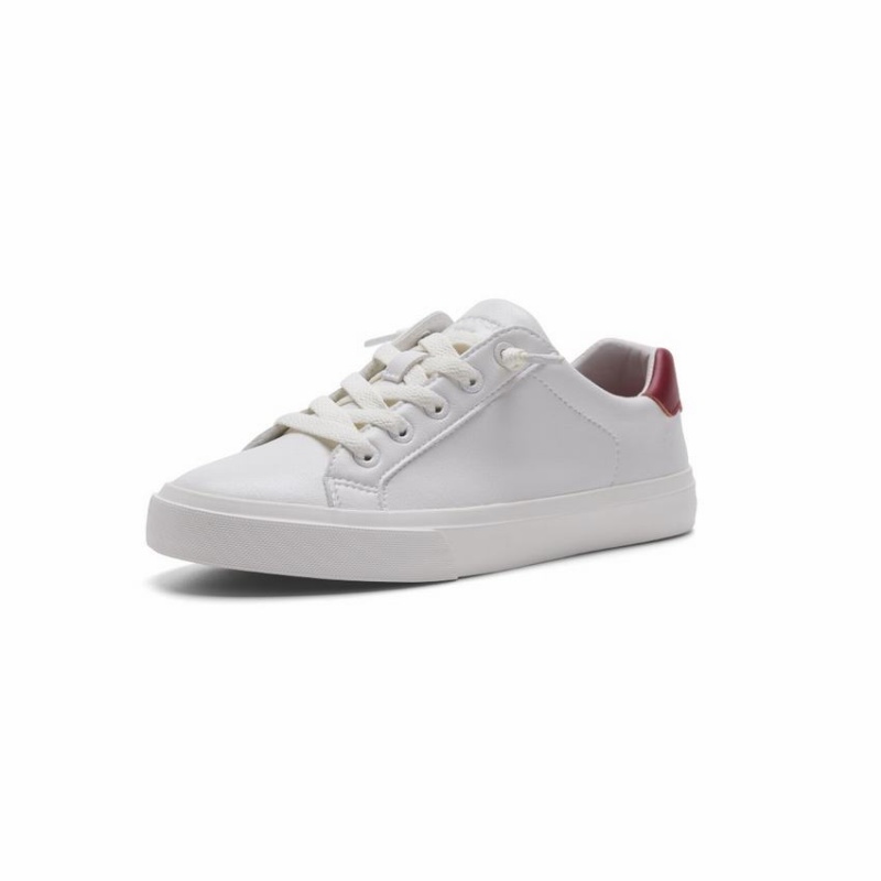 Women's Rockfish 775 Microfibre Trainers Low-Top Sneakers White Red | YUZ4988QW