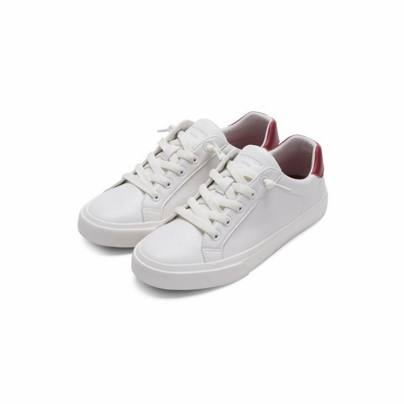 Women's Rockfish 775 Microfibre Trainers Low-Top Sneakers White Red | YUZ4988QW