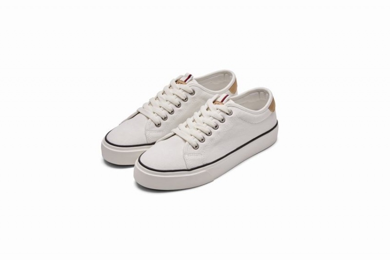 Women's Rockfish 779 Platform Heel Canvas Low-Top Sneakers White | WTB681VE