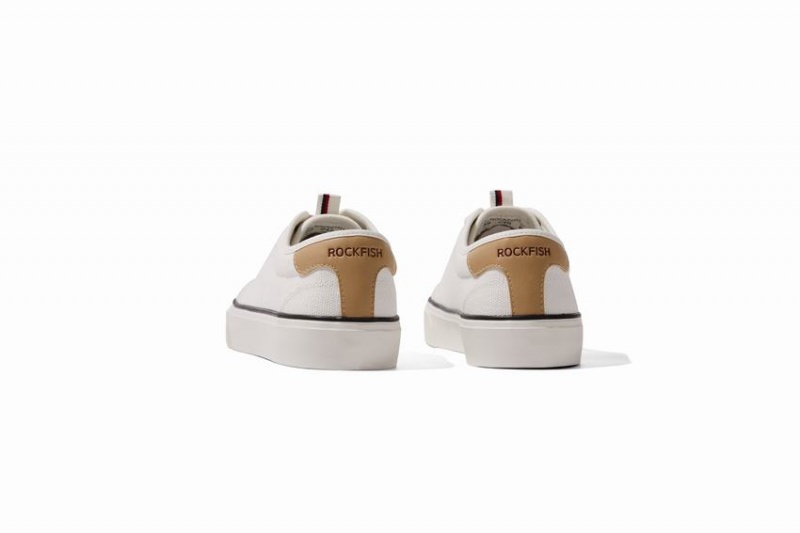 Women's Rockfish 779 Platform Heel Canvas Low-Top Sneakers White | WTB681VE