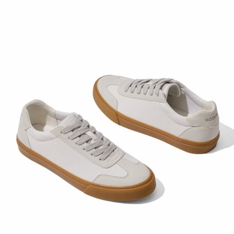 Women's Rockfish 901 Dwr German Army Trainer Canvas Low-Top Sneakers White | RUA3943TL