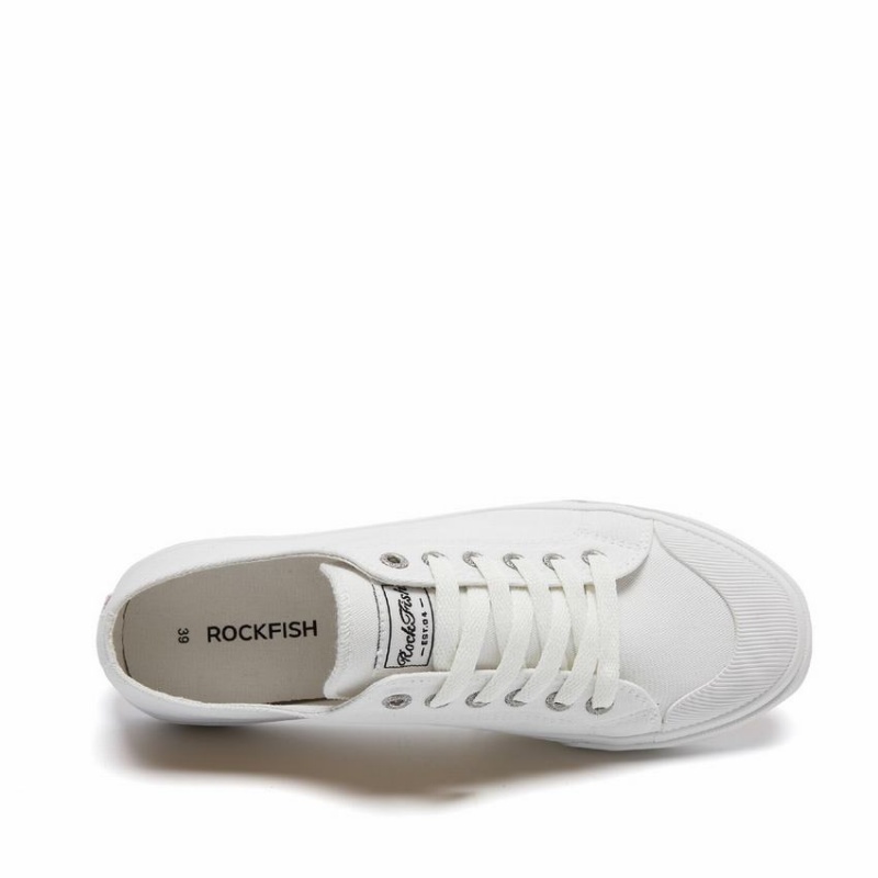 Women's Rockfish Classic 746 Canvas Low-Top Sneakers White | MAY7962MK