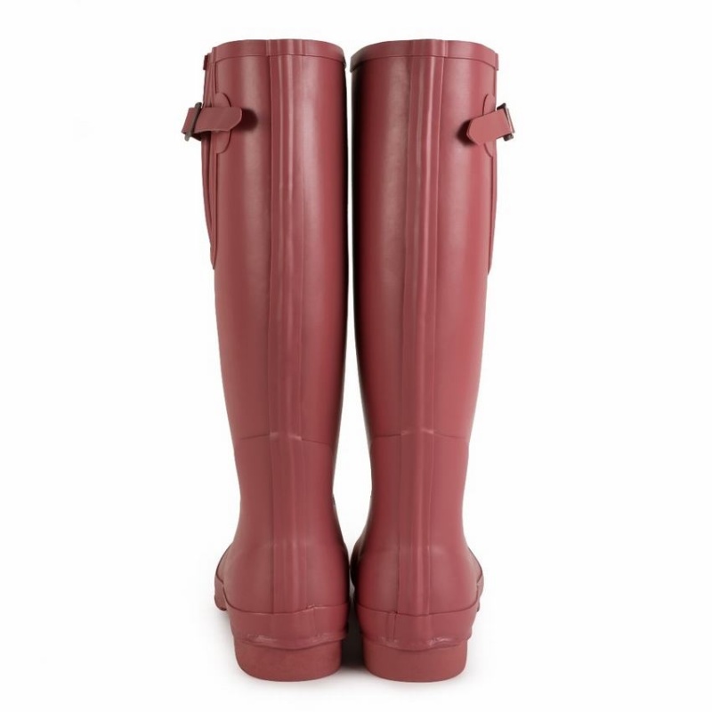 Women's Rockfish Everyday Tall Side Adjustable Wellington Boots Deep Red | SQO5637BX