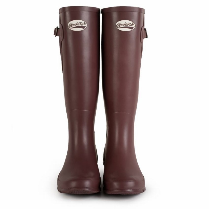 Women's Rockfish Everyday Tall Side Adjustable Wellington Boots Black Brown | WGN6068QK