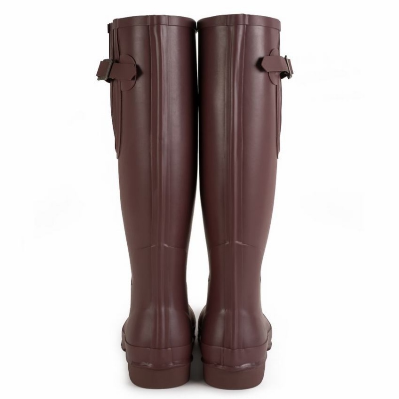 Women's Rockfish Everyday Tall Side Adjustable Wellington Boots Black Brown | WGN6068QK