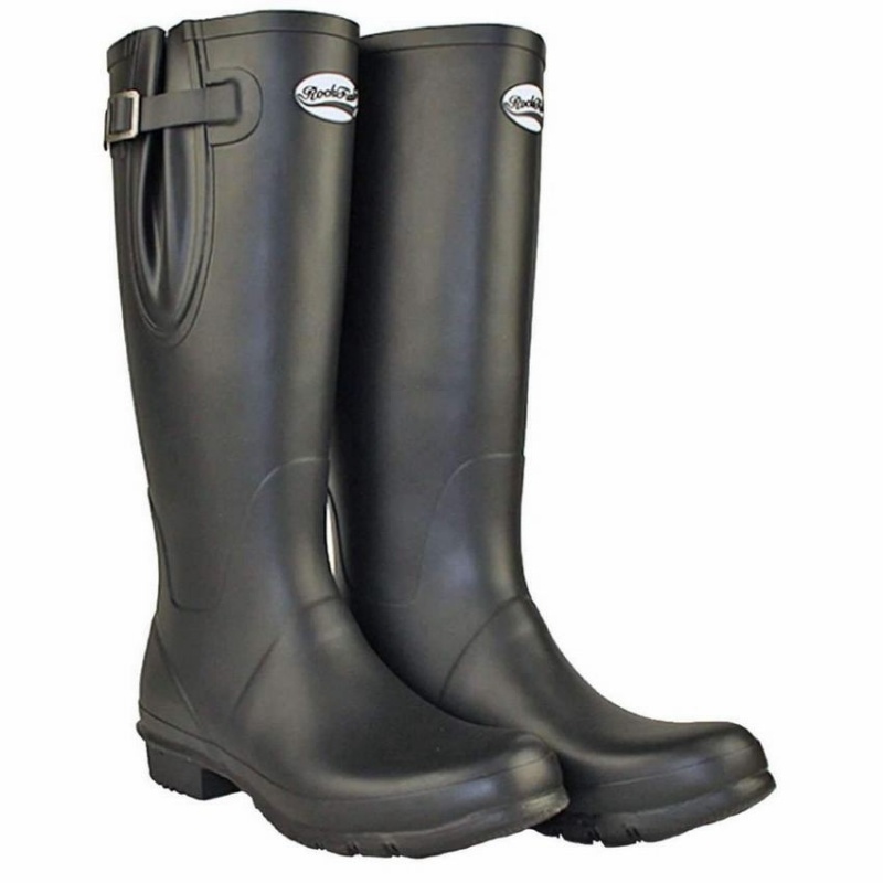 Women's Rockfish Everyday Tall Side Adjustable Wellington Boots Black | KAN897YI