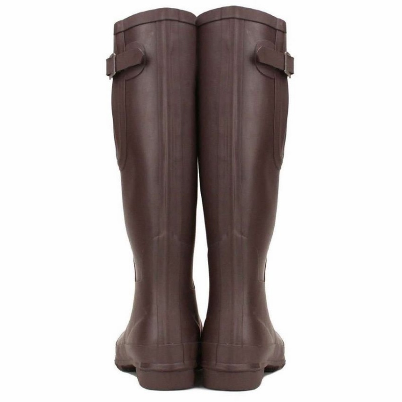 Women's Rockfish Everyday Tall Side Adjustable Wellington Boots Dark Brown | DNX5249SZ