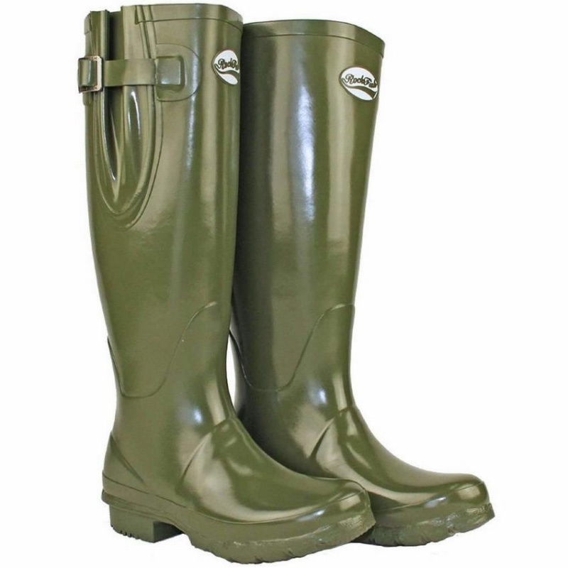 Women's Rockfish Everyday Tall Side Adjustable Wellington Boots Dark Green | RRP9548MV