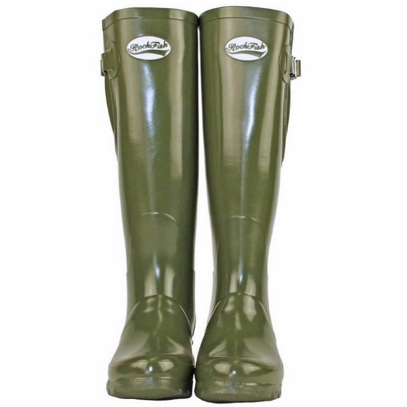 Women's Rockfish Everyday Tall Side Adjustable Wellington Boots Dark Green | RRP9548MV