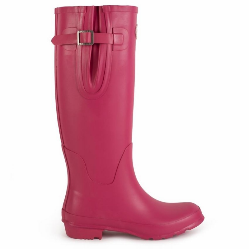 Women\'s Rockfish Everyday Tall Side Adjustable Wellington Boots Rose Red | LOG6872OB