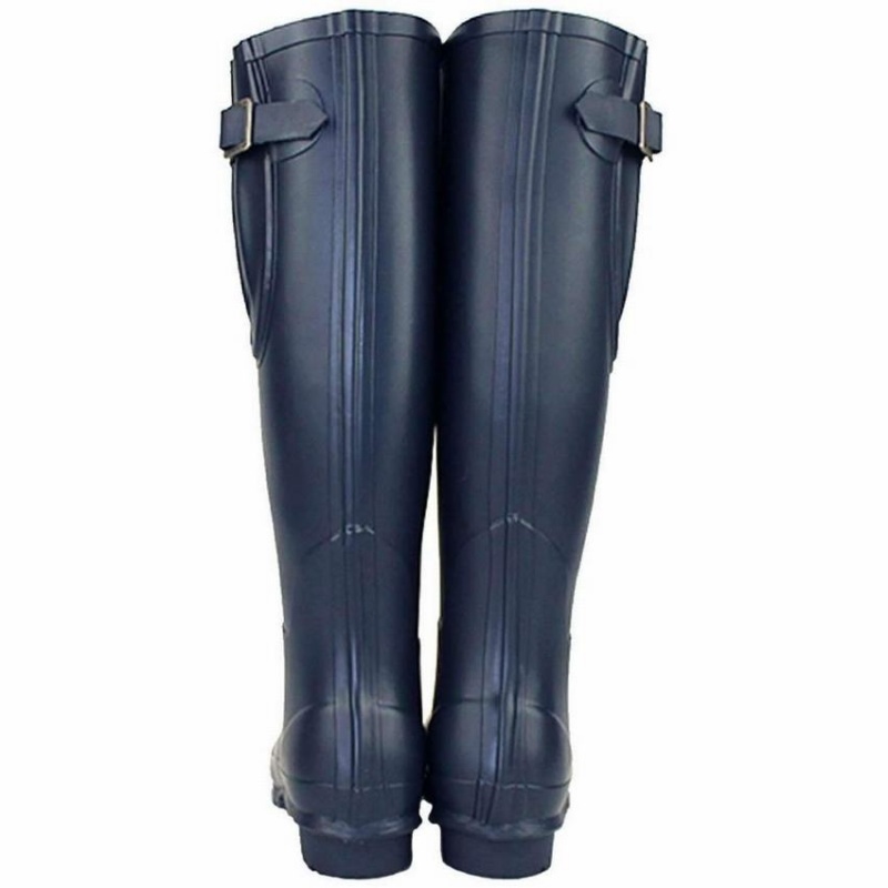 Women's Rockfish Everyday Tall Side Adjustable Wellington Boots Navy Blue | VHR58100DY