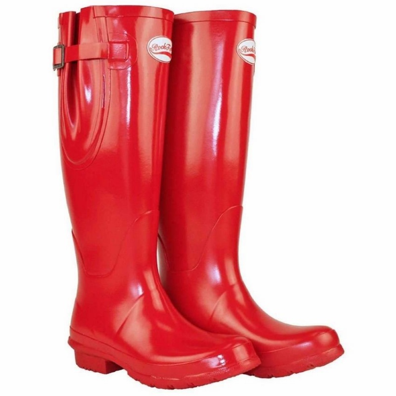 Women's Rockfish Everyday Tall Side Adjustable Wellington Boots Red | ZGT688YC