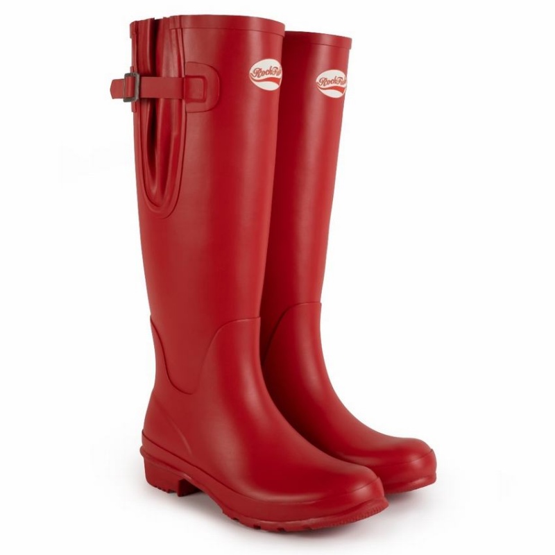 Women's Rockfish Everyday Tall Side Adjustable Wellington Boots Red | ZUR5496ZU