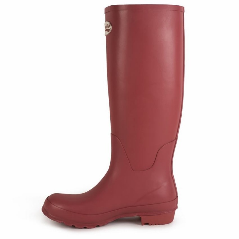 Women's Rockfish Everyday Thermal Tall Side Adjustable 3mm Neoprene Insulated Wellington Boots Deep Red | VTM4429BI