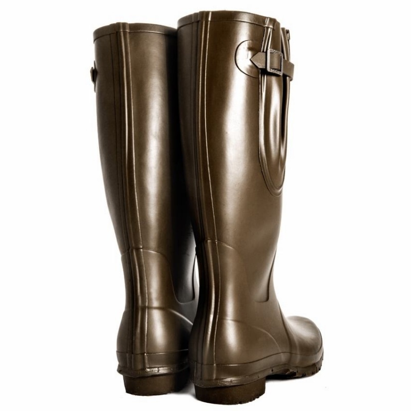 Women's Rockfish Everyday Thermal Tall Side Adjustable 3mm Neoprene Insulated Wellington Boots Dark Brown | KIR5087GA