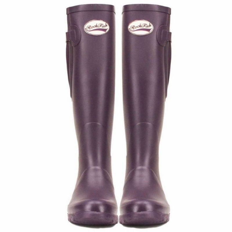 Women's Rockfish Everyday Thermal Tall Side Adjustable 3mm Neoprene Insulated Wellington Boots Purple | HXG202EM