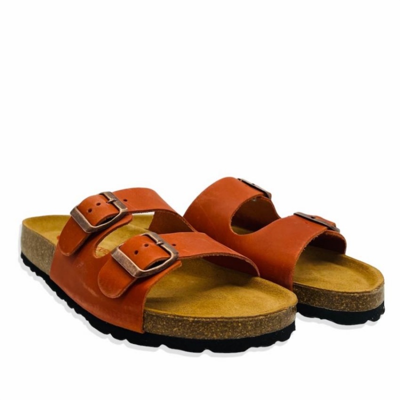 Women's Rockfish Kendall Two-Strap Double Strap Sandals Orange | NNA6244XT