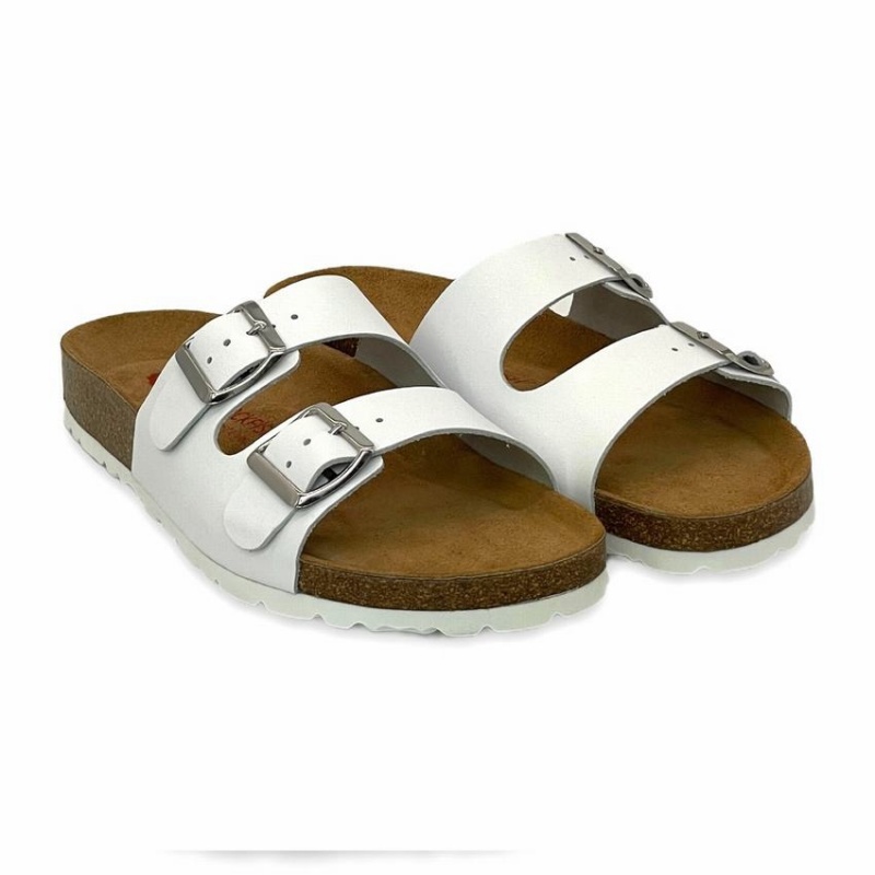 Women's Rockfish Kendall Two-Strap Double Strap Sandals White | RCW6716HD