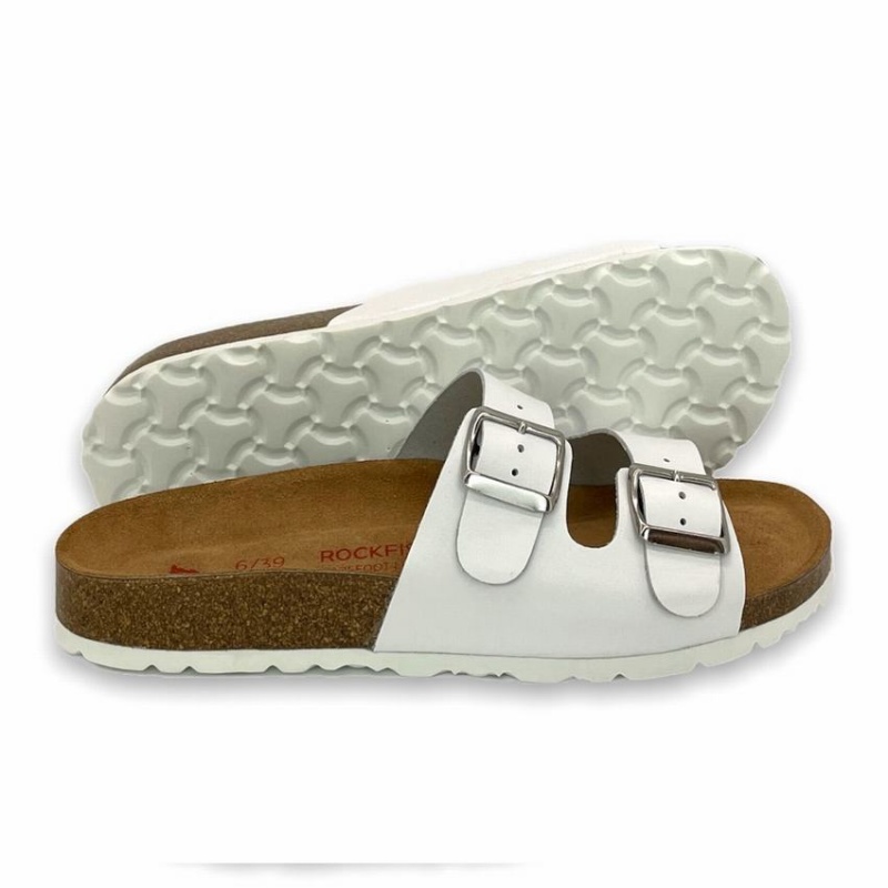 Women's Rockfish Kendall Two-Strap Double Strap Sandals White | RCW6716HD