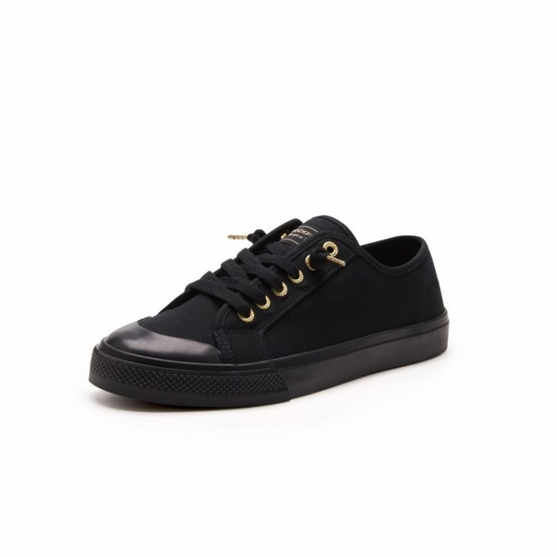 Women's Rockfish Original 745 Lazy-lace Canvas Low-Top Sneakers Black | FSZ4185OE