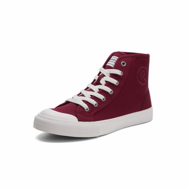 Women's Rockfish Original 745 Water Repellent Canvas High-Top Sneakers Dark Red | EQI5346UH