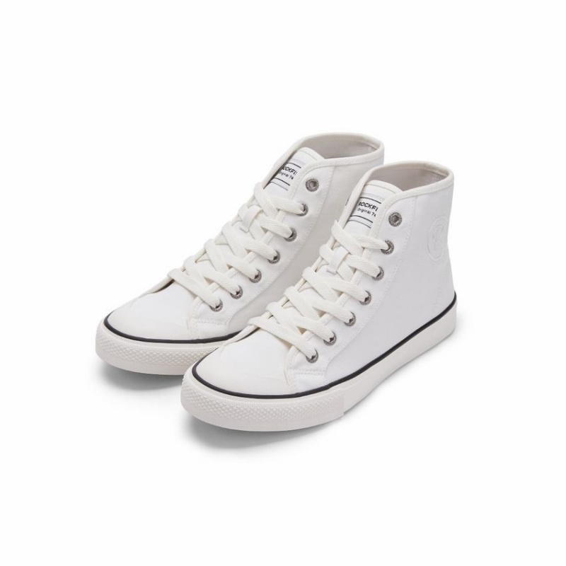 Women's Rockfish Original 745 Water Repellent Canvas High-Top Sneakers White | JUL9574TY