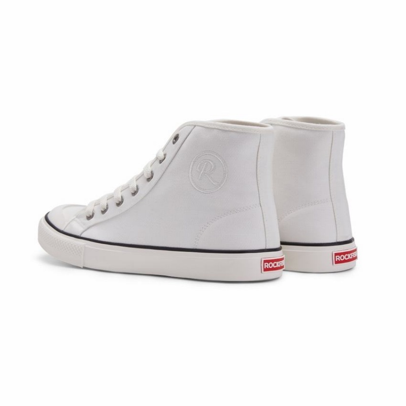 Women's Rockfish Original 745 Water Repellent Canvas High-Top Sneakers White | JUL9574TY