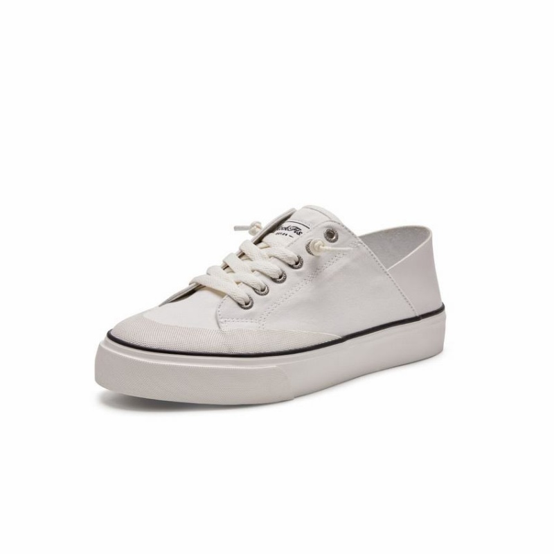 Women's Rockfish Original 747 Lazy-heel Canvas Trainer Low-Top Sneakers White | EEB9299EQ