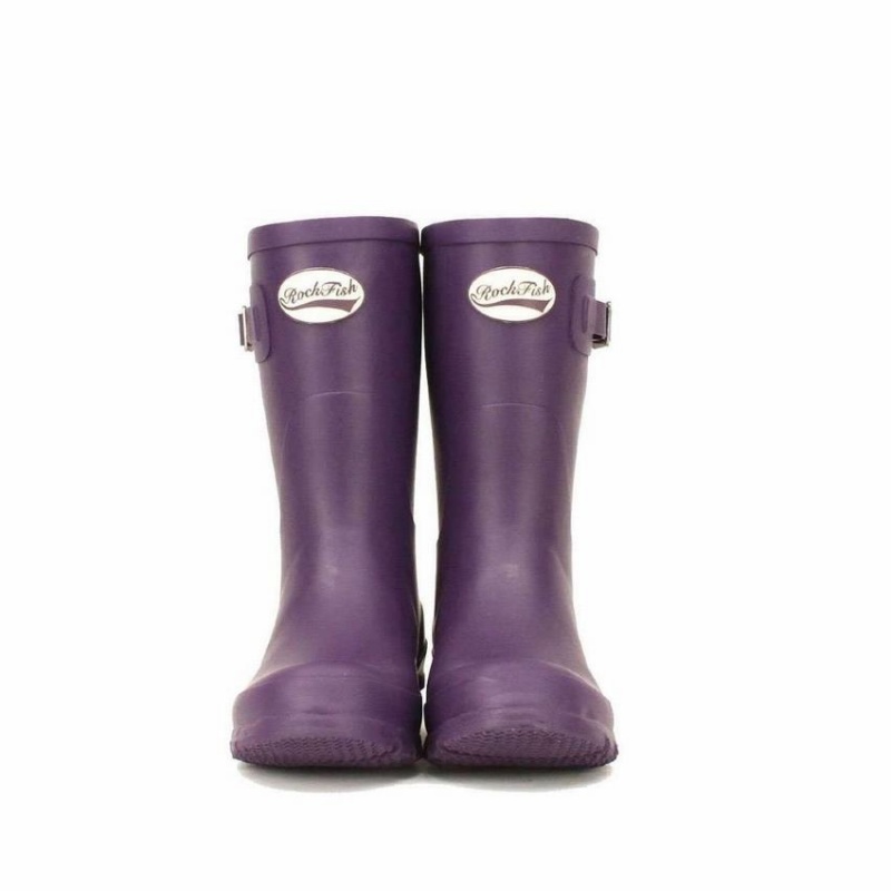 Women's Rockfish Three Quarter Short Wellington Boots Purple | GZC4467KR